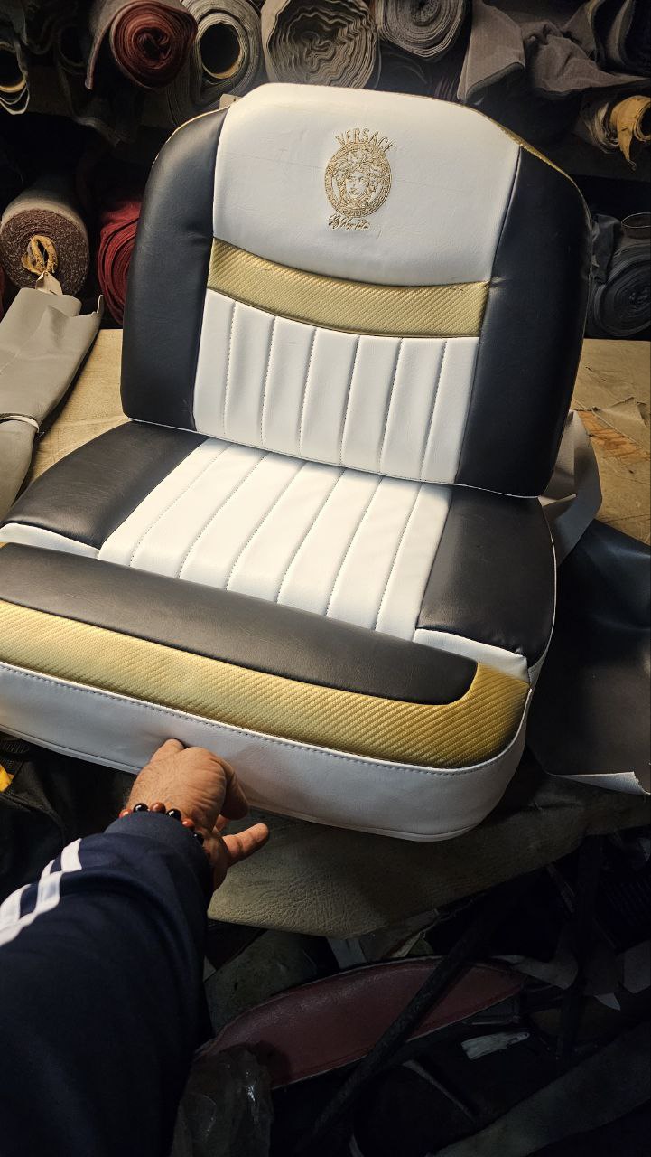 Custom boat captain seat with embroidered logo