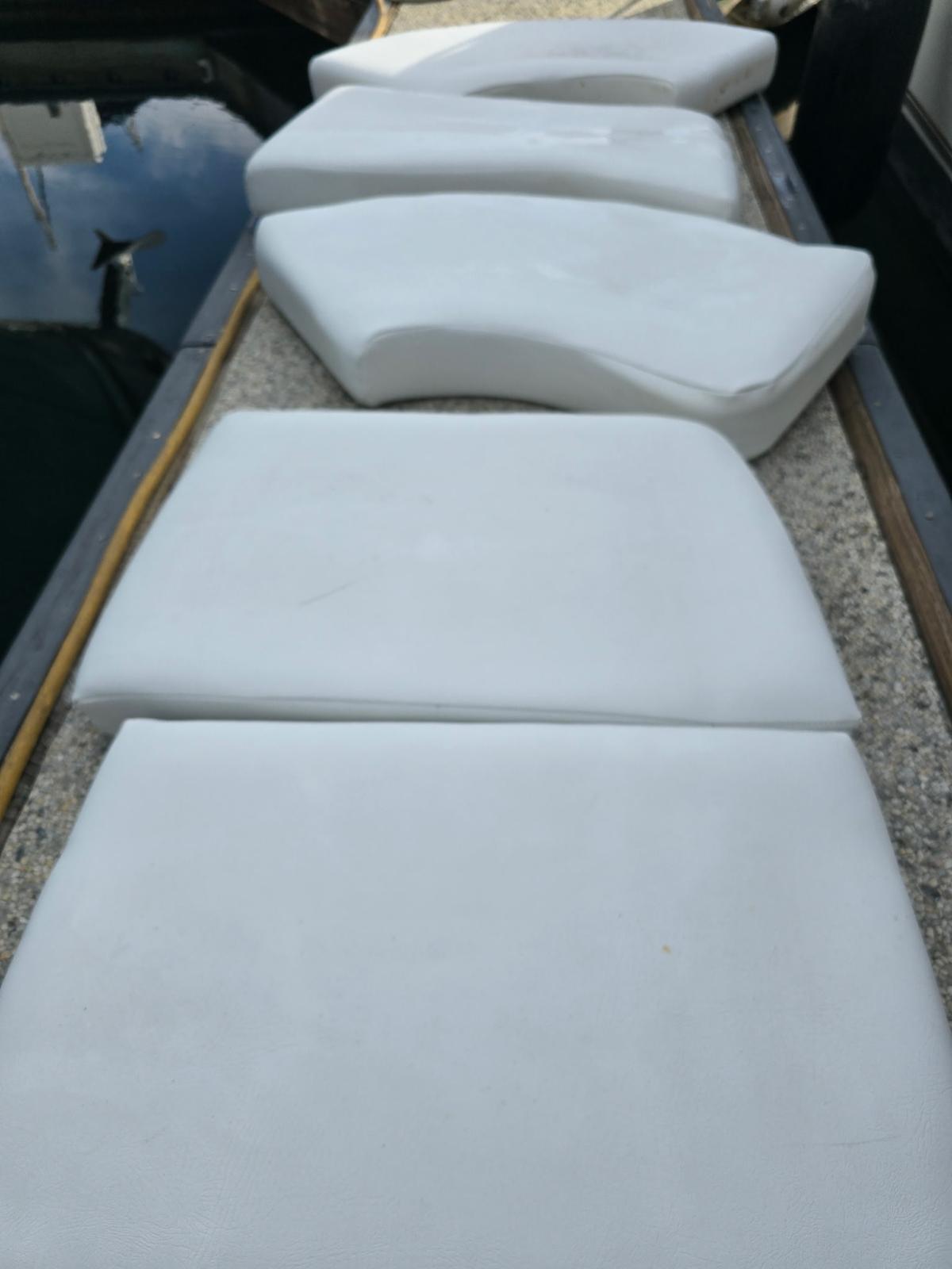 Boat cushions drying after cleaning